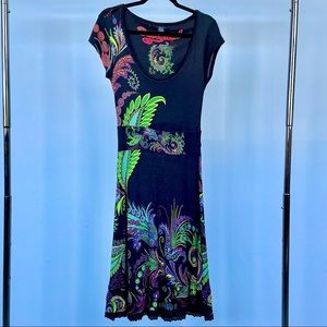 Desigual Dress, black & floral, medium, $35